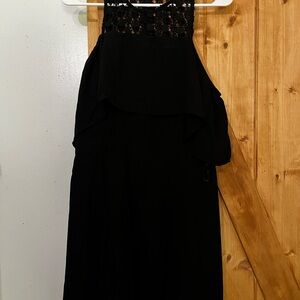 Miami Black Strapless Dress with Lace Detail